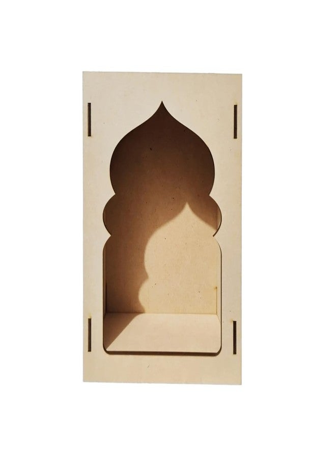 LET'S DIY Unfinished Wood MDF Jharokha Wall Decor Kit - Plain Box Cutout Wooden Craft for Creative Home Decor, Customizable Frame for Art, Painting, and DIY Projects - Image 2